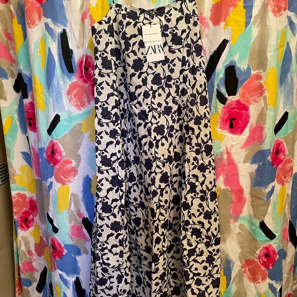 NWT Zara Cotton Midi Dress Size M